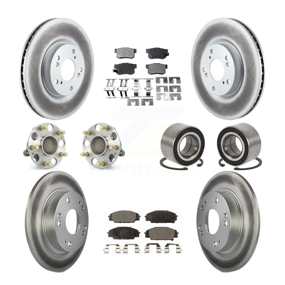 Kit de plaquettes de Rotor de frein, roulement de moyeu avant et arrière (10 pièces) pour Honda Civic Acura CS