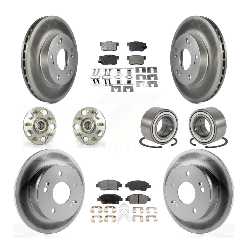 Kit de plaquettes de Rotor de frein, roulement de moyeu avant et arrière (10 pièces) pour Honda Civic Acura RS