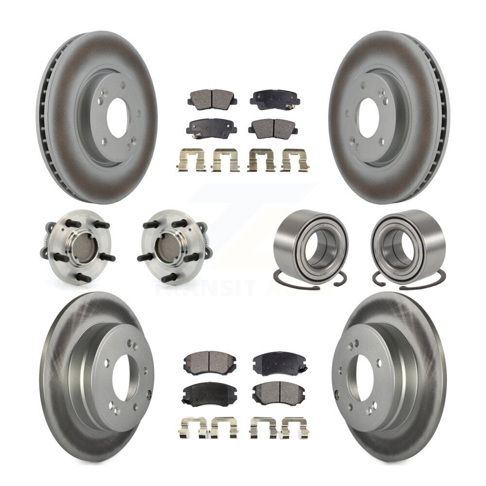 Kit de plaquettes de Rotor de frein à disque revêtu de roulement de moyeu avant et arrière (10 pièces) pour Hyundai Sonat