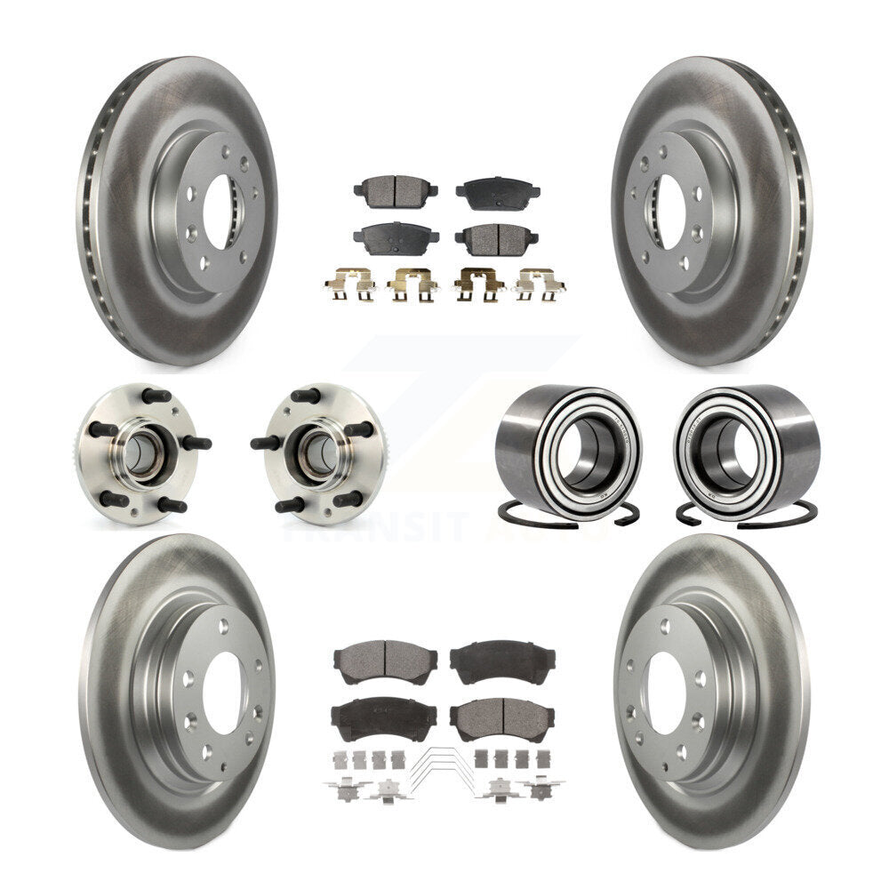 Kit de plaquettes de Rotor de frein revêtues de roulement de moyeu avant et arrière (10 pièces) pour Ford Fusion Mazda