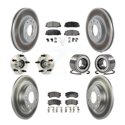 Kit de rotors et plaquettes de frein à disque revêtus de roulements de moyeu avant et arrière (10 pièces) pour Mazda