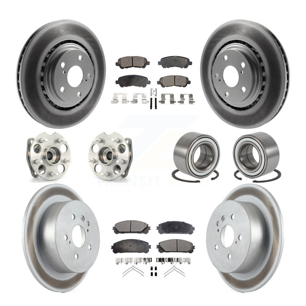 Kit de plaquettes de Rotor de frein, roulement de moyeu avant et arrière (10 pièces) pour Toyota Highlander AW