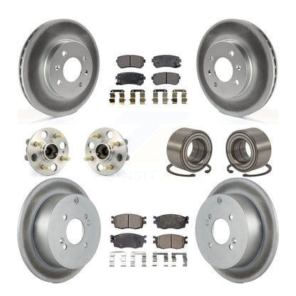 Kit de plaquettes de rotor de frein enduites de roulement de moyeu avant et arrière (10 pièces) pour Hyundai Accent Ki