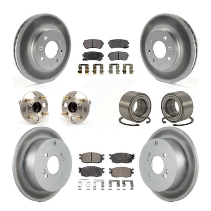 Kit de plaquettes de rotor de frein enduites de roulement de moyeu avant et arrière (10 pièces) pour Hyundai Accent Ki