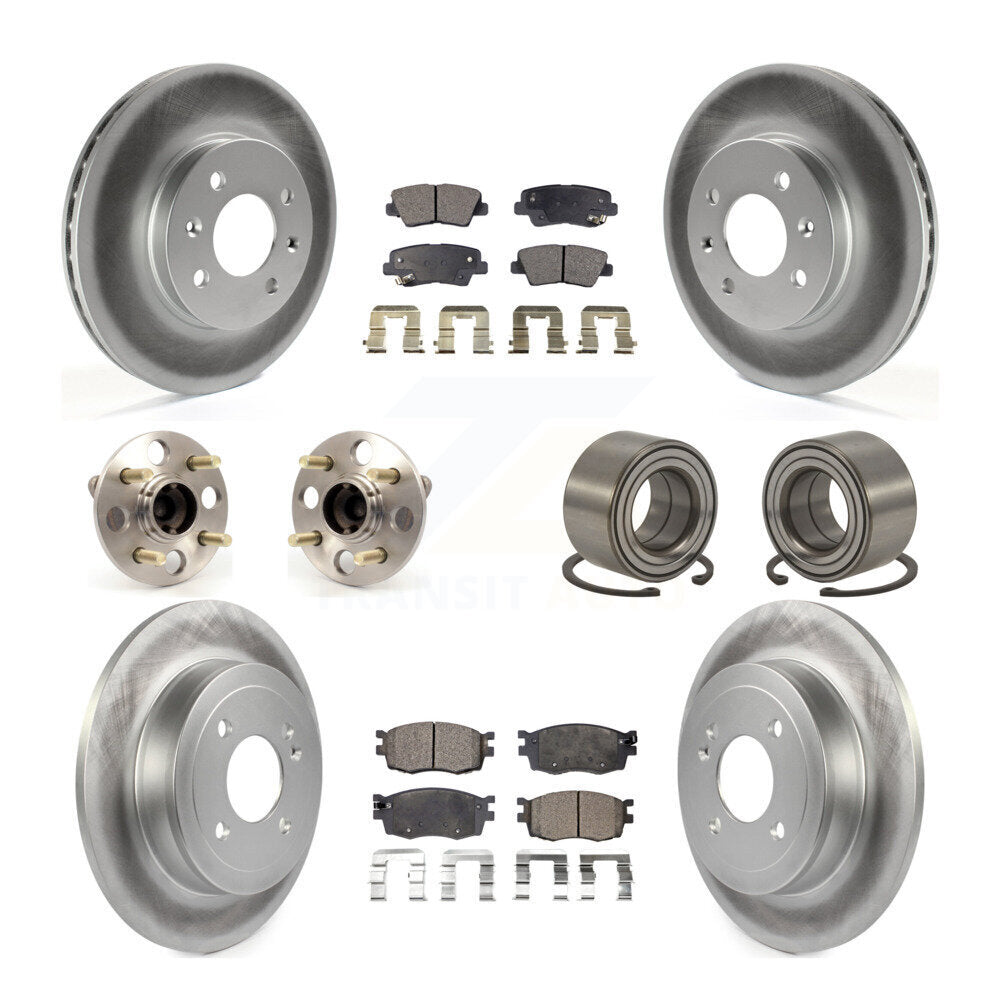 Kit de plaquettes de Rotor de frein à disque revêtu de roulement de moyeu avant et arrière (10 pièces) pour Hyundai Accen