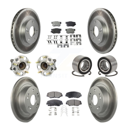 Kit de rotor et de plaquettes de frein à disque revêtus de roulement de moyeu avant et arrière (10 pièces) pour Honda Accor