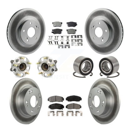 Kit de plaquettes de rotor de frein revêtues de roulement de moyeu avant et arrière (10 pièces) pour Acura TS 2004 – 2008