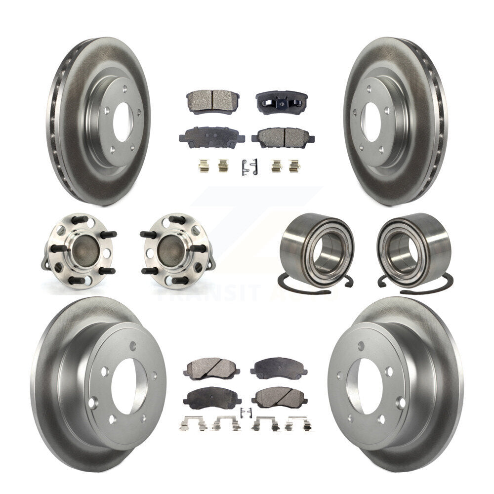 Kit de plaquettes de rotor de frein, roulement de moyeu avant et arrière (10 pièces) pour Jeep Patriot Compas