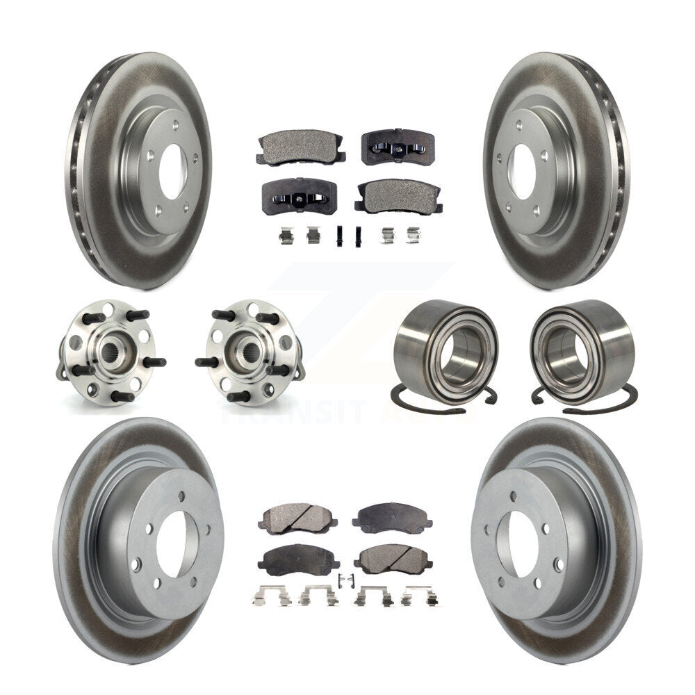 Kit de plaquettes de rotor de frein, roulement de moyeu avant et arrière (10 pièces) pour Jeep Patriot Compas