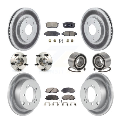 Kit de rotor et de plaquettes de frein revêtus de roulement de moyeu avant et arrière (10 pièces) pour Mitsubishi Lance