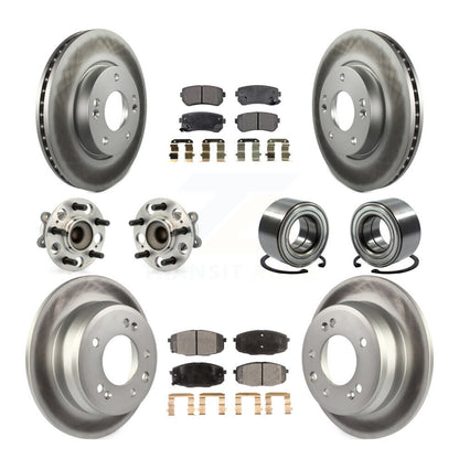 Kit de rotor et de plaquettes de frein revêtus de roulement de moyeu avant et arrière (10 pièces) pour Hyundai Elantr