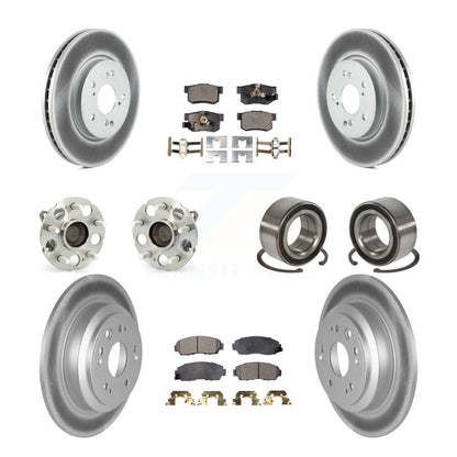 Kit de rotors et plaquettes de frein revêtus de roulement de moyeu avant et arrière (10 pièces) pour Honda Accord FW