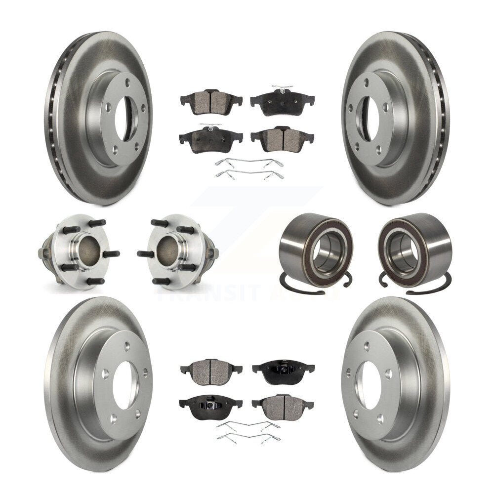 Kit de plaquettes de rotor de frein à disque revêtues de roulement de moyeu avant et arrière (10 pièces) pour Mazda 3 Spor