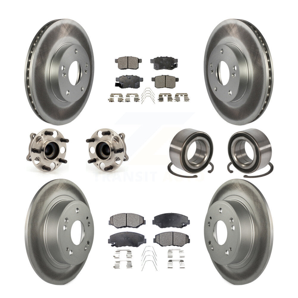 Kit de rotor et de plaquettes de frein à disque revêtus de roulement de moyeu avant et arrière (10 pièces) pour Honda Accor