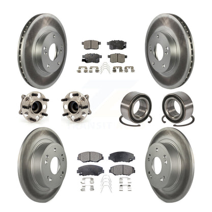 Kit de rotor et de plaquettes de frein à disque revêtus de roulement de moyeu avant et arrière (10 pièces) pour Honda Accor