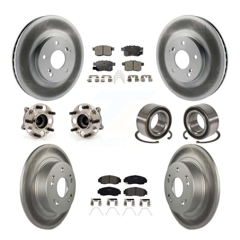 Kit de plaquettes de rotor de frein enduites de roulement de moyeu avant et arrière (10 pièces) pour Honda Accord Acur
