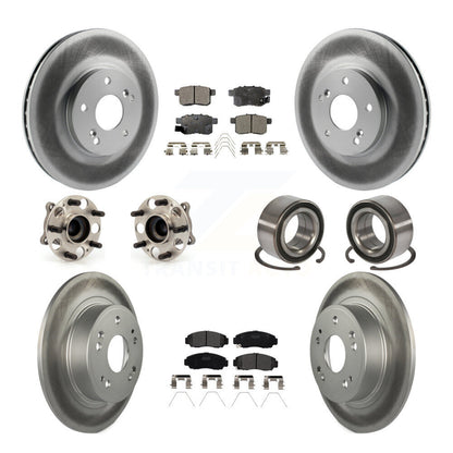 Kit de plaquettes de rotor de frein enduites de roulement de moyeu avant et arrière (10 pièces) pour Honda Accord Acur