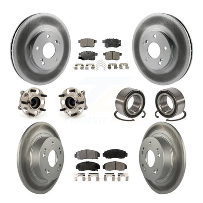 Kit de plaquettes de rotor de frein enduites de roulement de moyeu avant et arrière (10 pièces) pour Honda Accord Acur