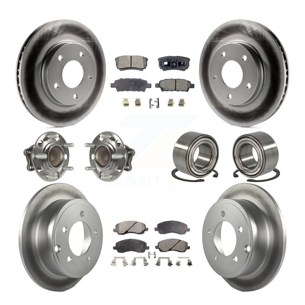 Kit de rotor et de plaquettes de frein revêtus de roulement de moyeu avant et arrière (10 pièces) pour Mitsubishi Lance