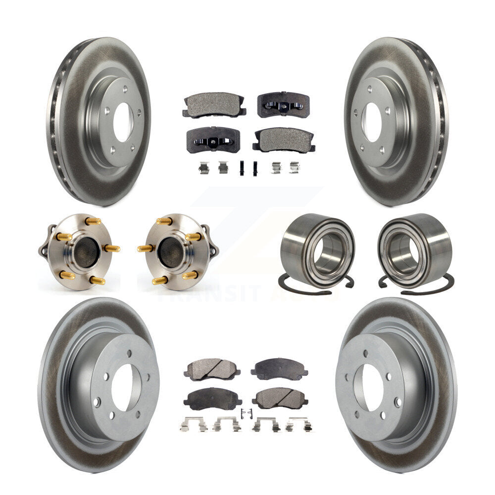 Kit de rotor et de plaquettes de frein revêtus de roulement de moyeu avant et arrière (10 pièces) pour Mitsubishi Lance