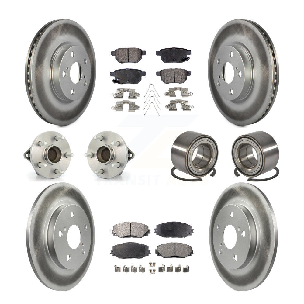 Kit de plaquettes de rotor de frein à disque revêtues de roulement de moyeu avant et arrière (10 pièces) pour Toyota Matri