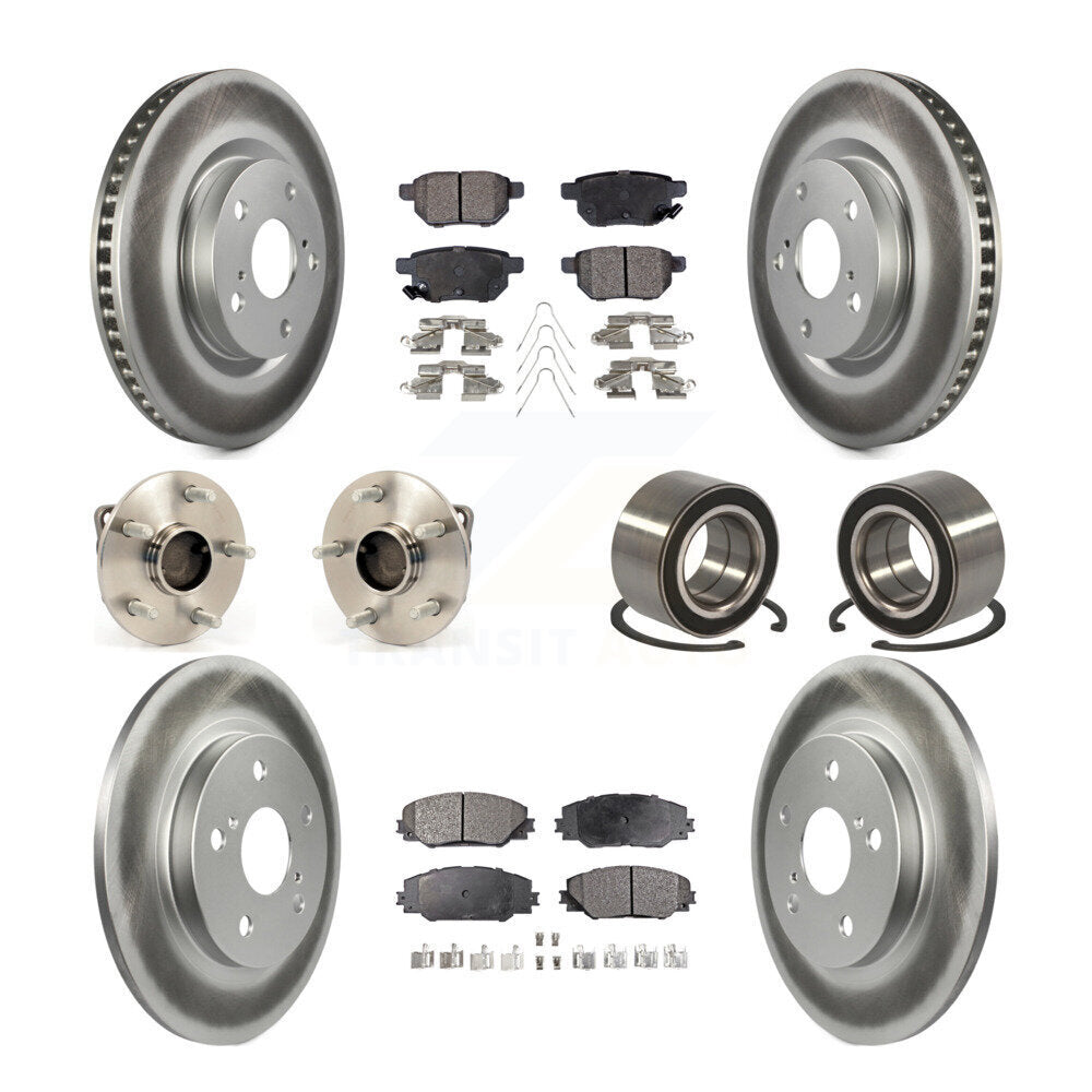 Kit de plaquettes de rotor de frein à disque revêtues de roulement de moyeu avant et arrière (10 pièces) pour Toyota Matri
