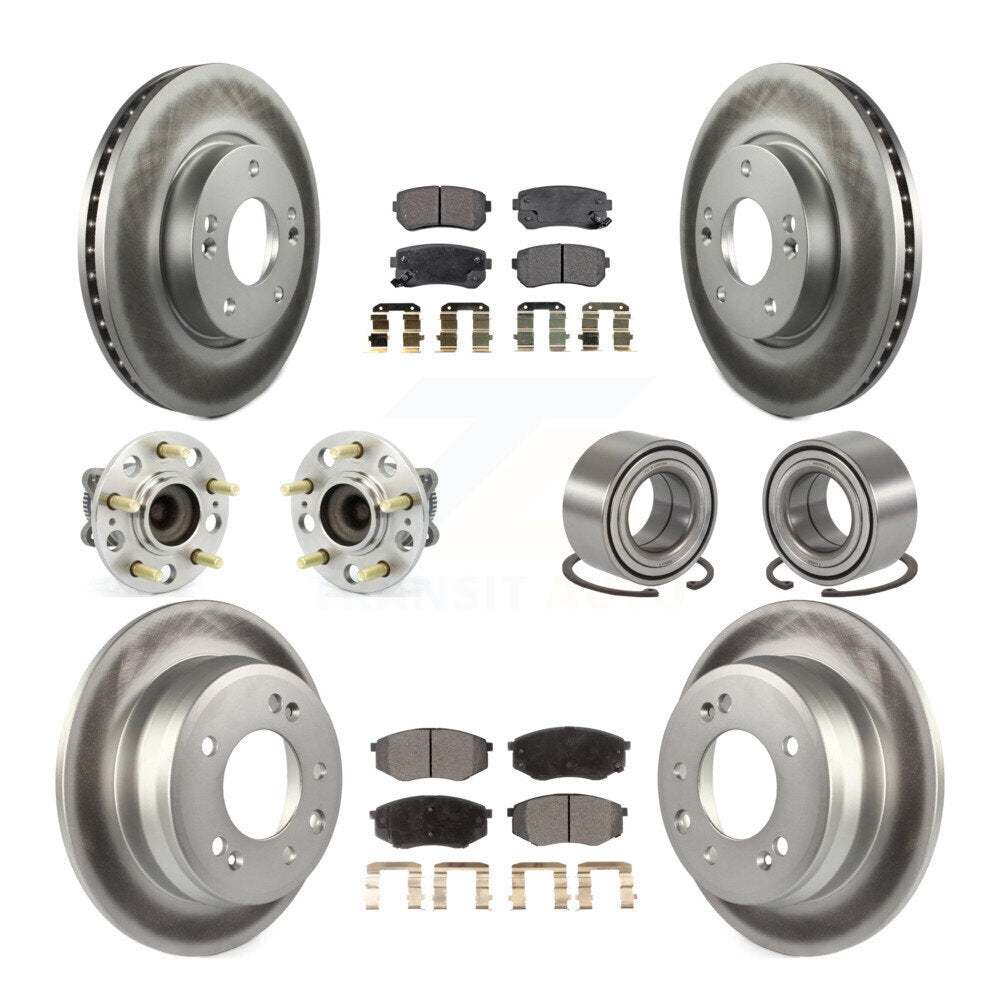 Kit de plaquettes de rotor de frein enduites de roulement de moyeu avant et arrière (10 pièces) pour Hyundai Tucson Ki