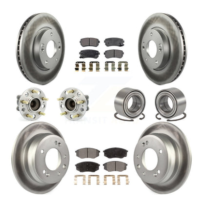Kit de plaquettes de rotor de frein enduites de roulement de moyeu avant et arrière (10 pièces) pour Hyundai Tucson Ki