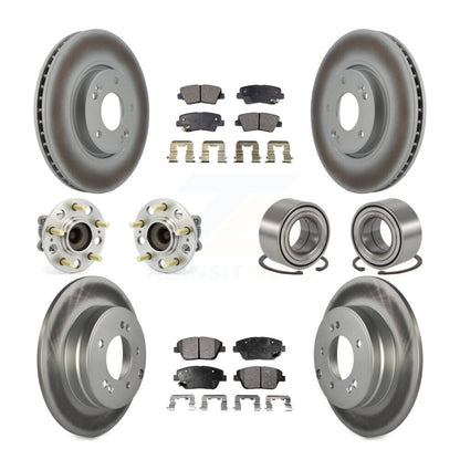 Kit de plaquettes de rotor de frein enduites de roulement de moyeu avant et arrière (10 pièces) pour Hyundai Sonata Ki