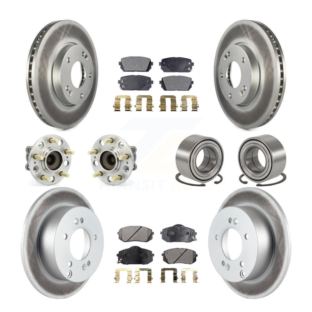 Kit de plaquettes de Rotor de frein revêtues de roulement de moyeu avant et arrière (10 pièces) pour Kia Rond 2008 – 2009