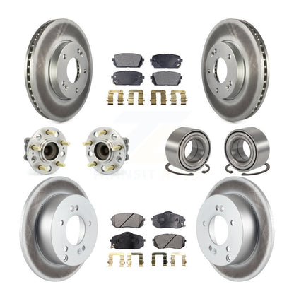 Kit de plaquettes de Rotor de frein revêtues de roulement de moyeu avant et arrière (10 pièces) pour Kia Rond 2008 – 2009