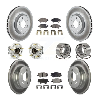 Kit de plaquettes de rotor de frein à disque revêtues de roulement de moyeu avant et arrière (10 pièces) pour Hyundai Azer