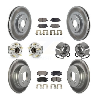 Kit de plaquettes de rotor de frein enduites de roulement de moyeu avant et arrière (10 pièces) pour Hyundai Azer 2011