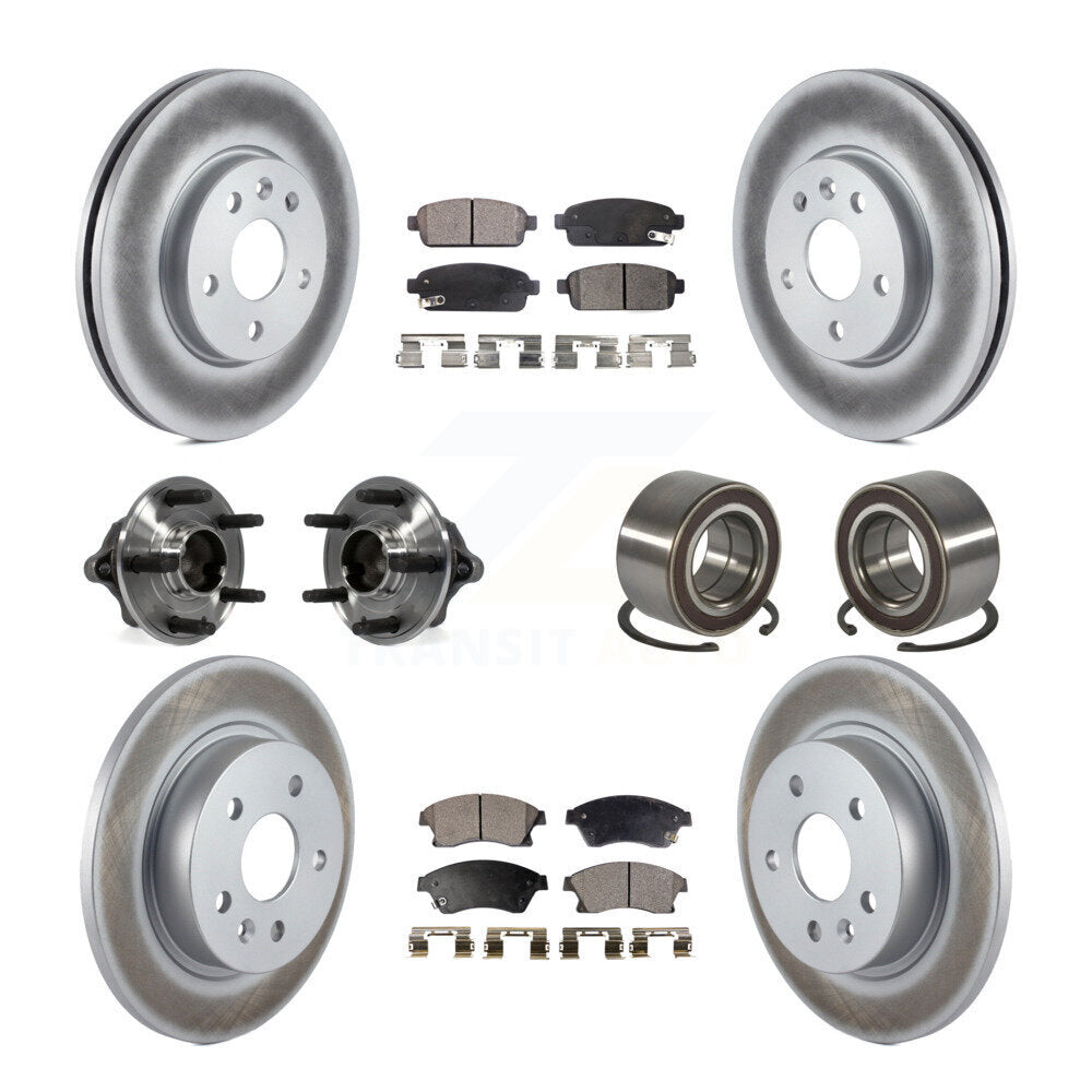 Kit de rotor et de plaquettes de frein revêtus de roulement de moyeu avant et arrière (10 pièces) pour Chevrolet Soni