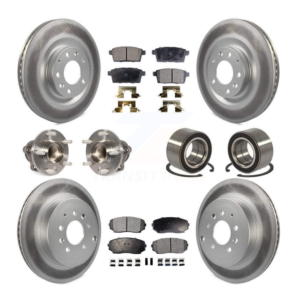 Kit de plaquettes de rotor de frein, roulement de moyeu avant et arrière (10 pièces) pour Mazda CX-9 FW 07-15
