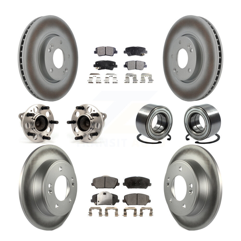 Kit de plaquettes de Rotor de frein, roulement de moyeu avant et arrière (10 pièces) pour Kia Forte Forte5 Kou