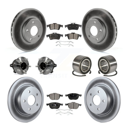 Kit de rotor et de plaquettes de frein à disque revêtus de roulement de moyeu avant et arrière (10 pièces) pour Ford c-ma