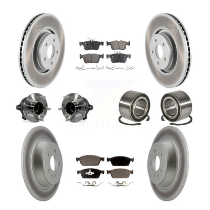 Kit de rotors et plaquettes de frein à disque revêtus de roulement de moyeu avant et arrière (10 pièces) pour Lincoln MK