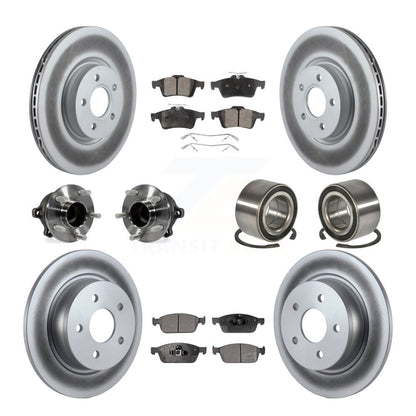 Kit de rotors et plaquettes de frein à disque revêtus de roulement de moyeu avant et arrière (10 pièces) pour Ford Escap