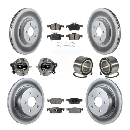 Kit de rotors et plaquettes de frein à disque revêtus de roulement de moyeu avant et arrière (10 pièces) pour Ford Escap