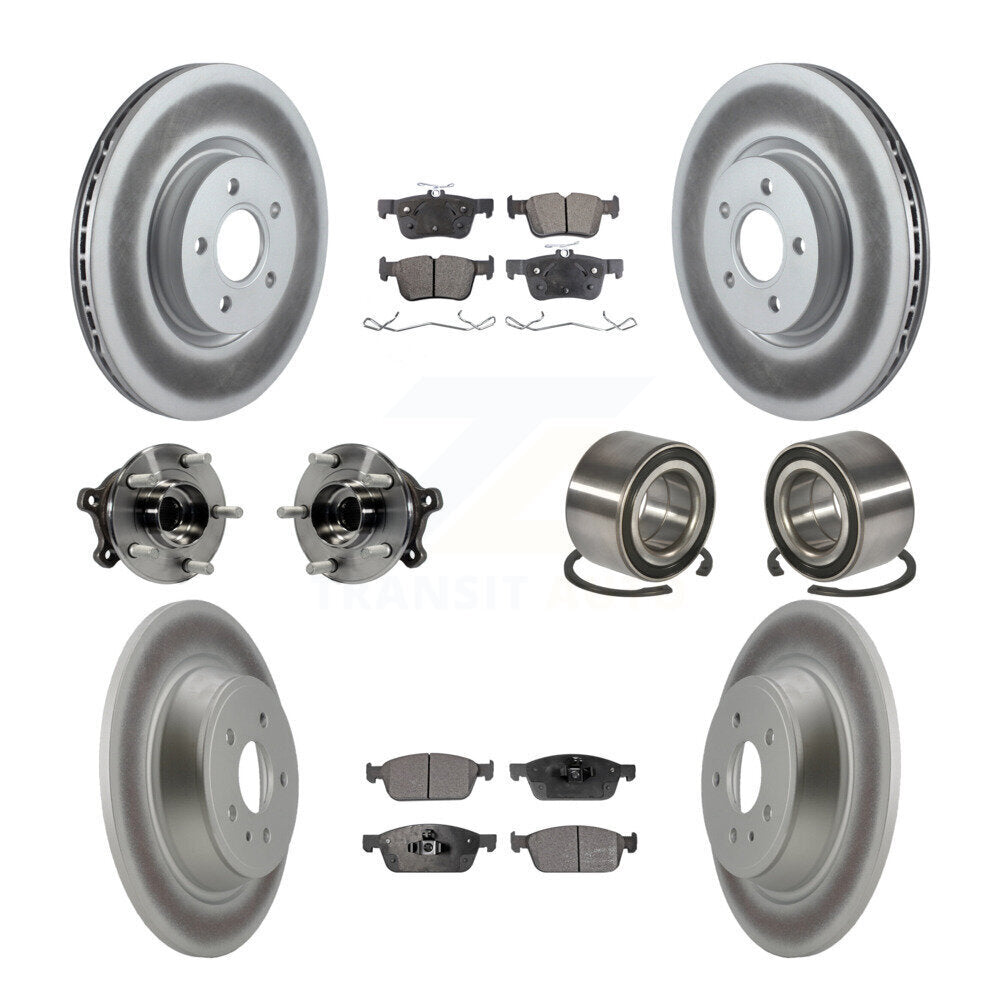 Kit de plaquettes de Rotor de frein revêtues de roulement de moyeu avant et arrière (10 pièces) pour Ford Escape Lincol