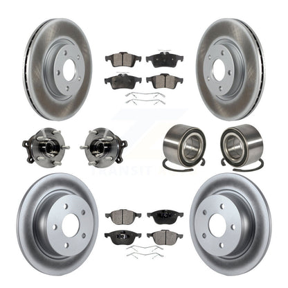Kit de rotors et plaquettes de frein à disque revêtus de roulement de moyeu avant et arrière (10 pièces) pour Ford Escap