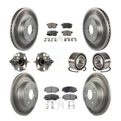 Kit de rotor et de plaquettes de frein à disque revêtus de roulement de moyeu avant et arrière (10 pièces) pour Honda Accor
