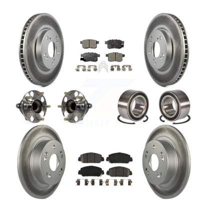 Kit de rotor et de plaquettes de frein à disque revêtus de roulement de moyeu avant et arrière (10 pièces) pour Honda Accor
