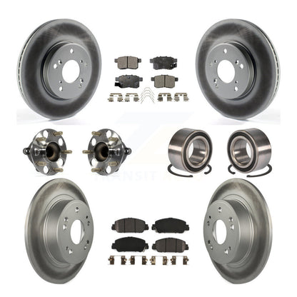 Kit de rotor et de plaquettes de frein à disque revêtus de roulement de moyeu avant et arrière (10 pièces) pour Honda Accor