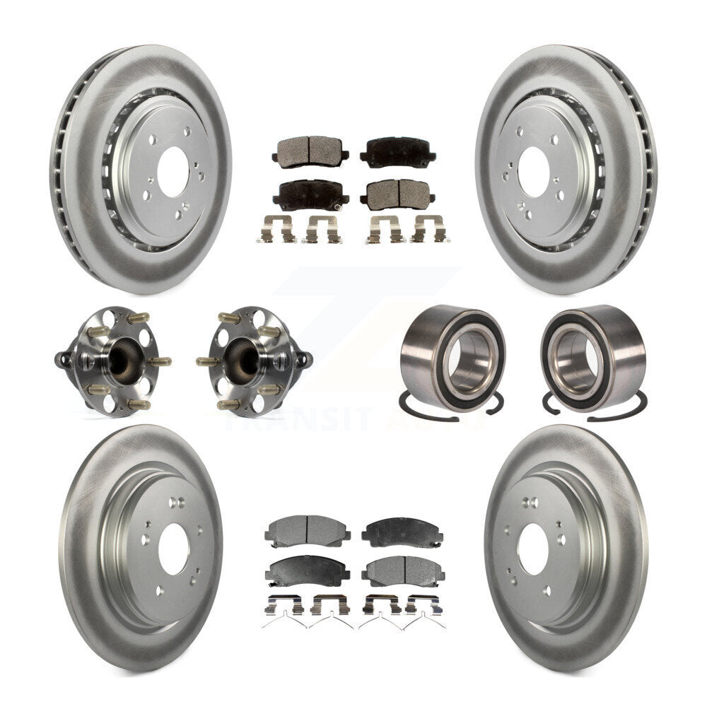 Kit de plaquettes de rotor de frein revêtues de roulement de moyeu avant et arrière (10 pièces) pour Acura TLX FW 15-20