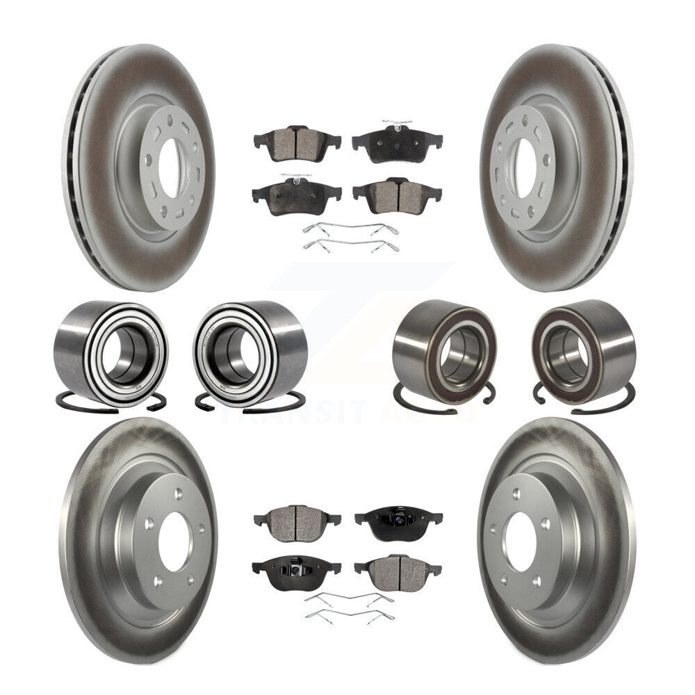 Kit de rotors et plaquettes de frein à disque revêtus de roulement de roue avant et arrière (10 pièces) pour Mazda