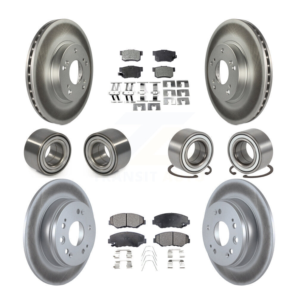 Kit de rotors et plaquettes de frein à disque revêtus de roulements avant et arrière (10 pièces) pour Honda CR-V