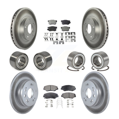 Kit de rotors et plaquettes de frein à disque revêtus de roulements avant et arrière (10 pièces) pour Honda CR-V
