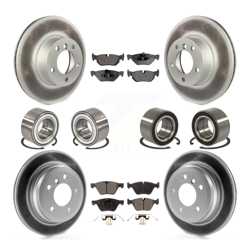 Kit de rotors et plaquettes de frein à disque revêtus de roulements avant et arrière (10 pièces) pour BMW 328xi